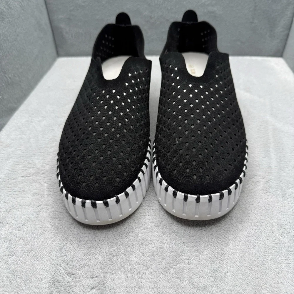 Ilse Jacobsen Tulip 139 Black Perforated Slip On Shoes Women's EU 41 US 10-10.5